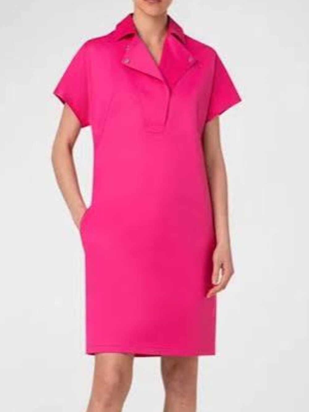 Akris Punto Pink Short Sleeve Gabardine Polo Dress M